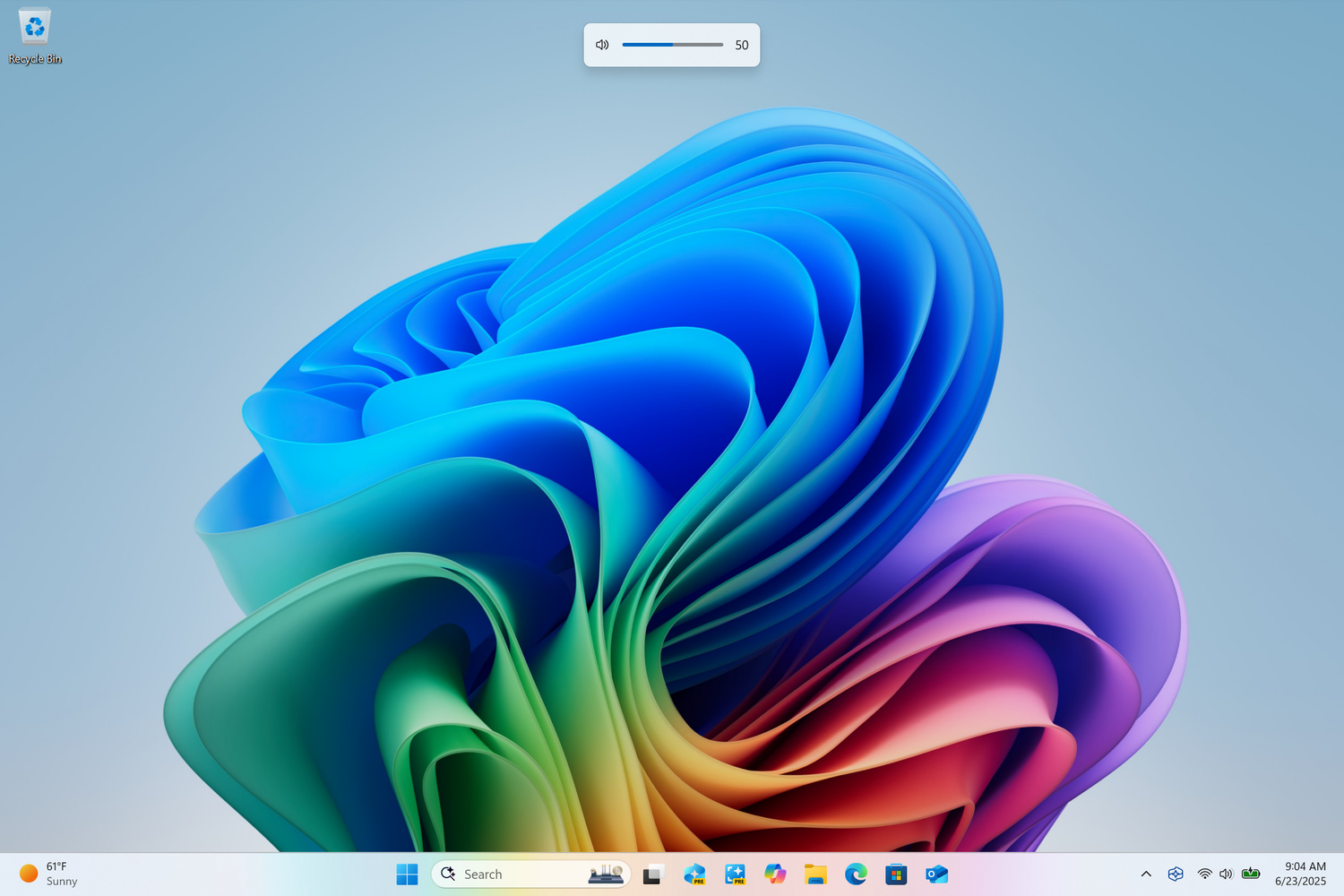Индикатор громкости в верхней центральной части экрана