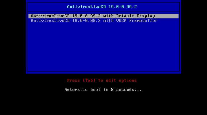 �������� ����� ������ Antivirus Live CD 19.0-0.99.2
