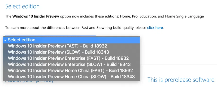 ������� Windows 10 Insider Preview build 18932