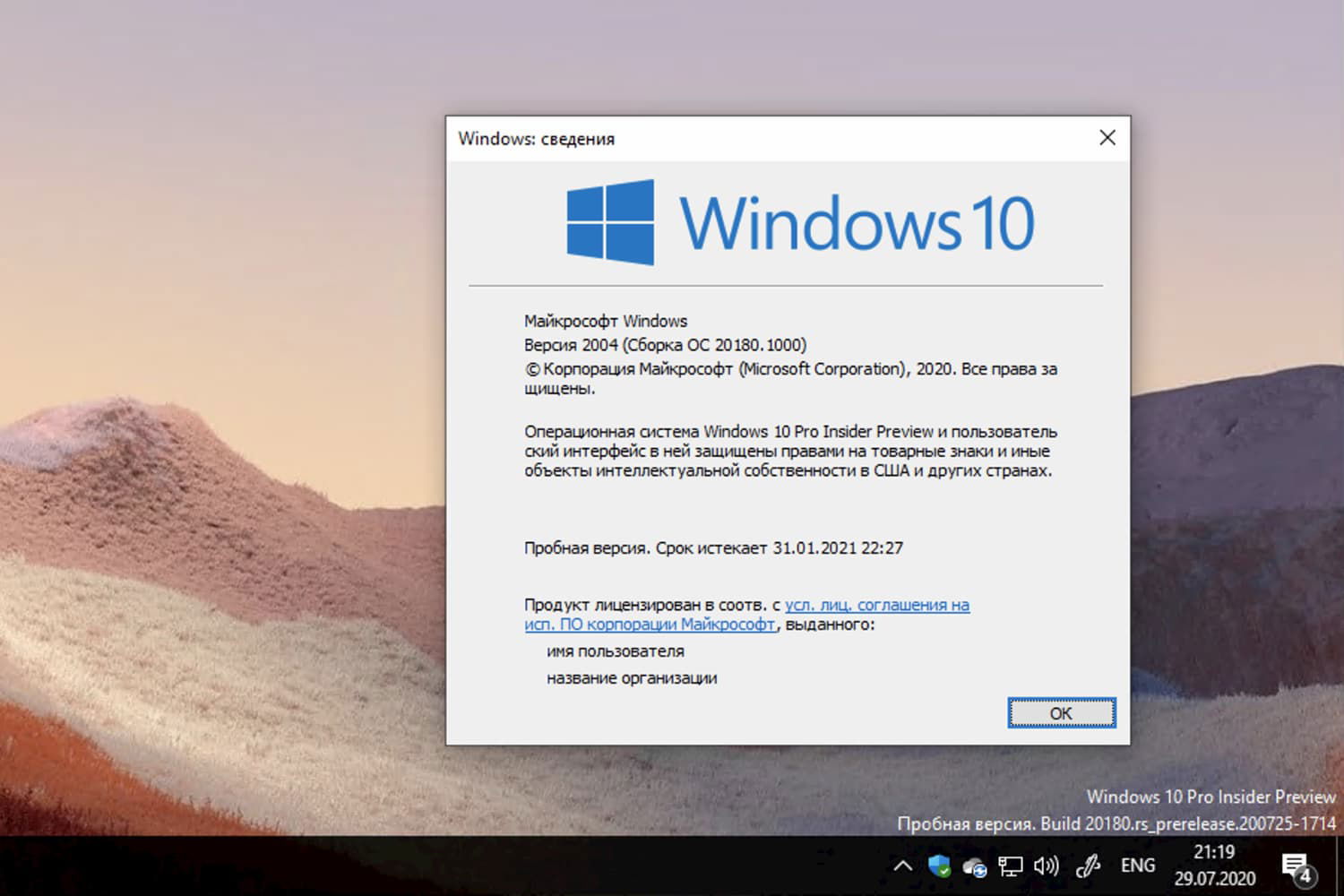 Windows 10 Insider Preview build 20180.1000, ������ 2004