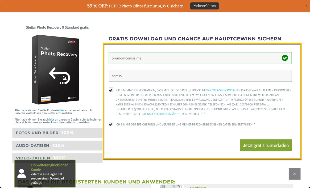 Бесплатная лицензия Stellar Photo Recovery Standard