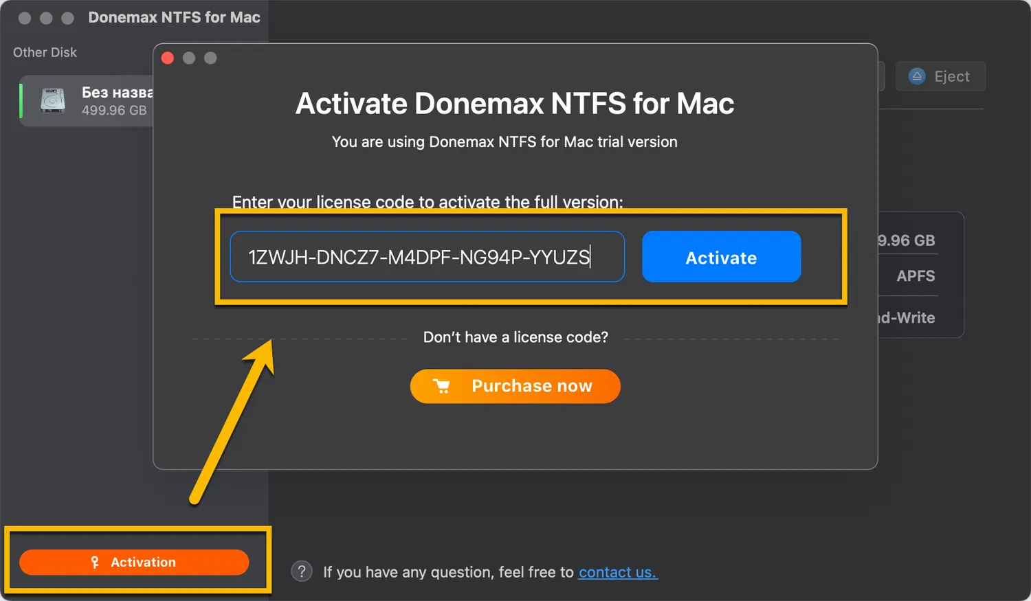 ���������� �������� Donemax NTFS ��� Mac