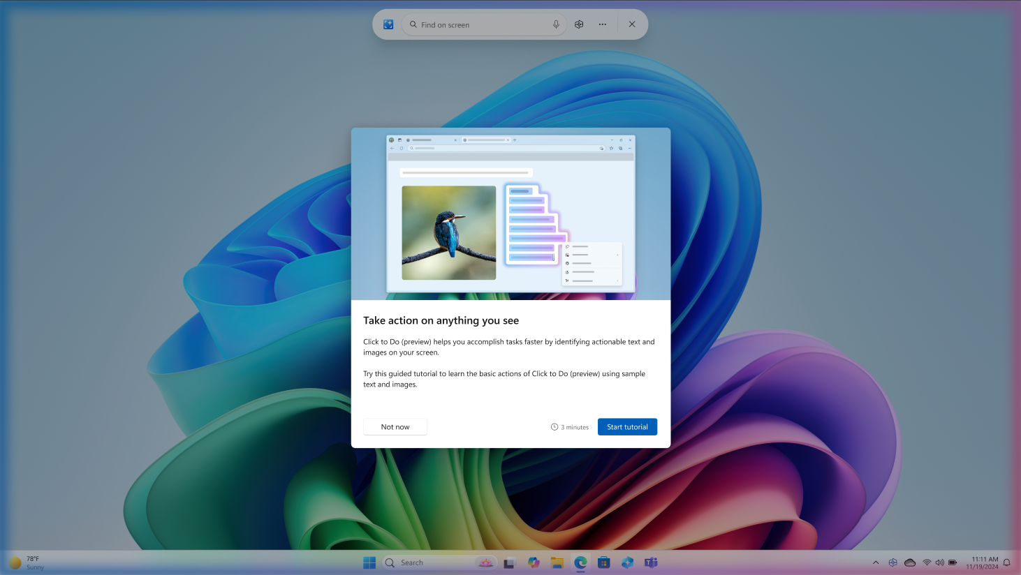 ��������� ����� � Click to Do �� Copilot+ ��