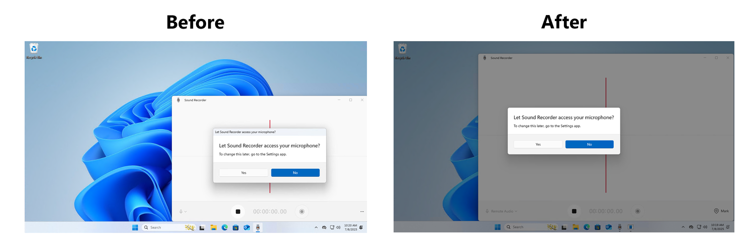 До и после изменения дизайна окон конфиденциальности