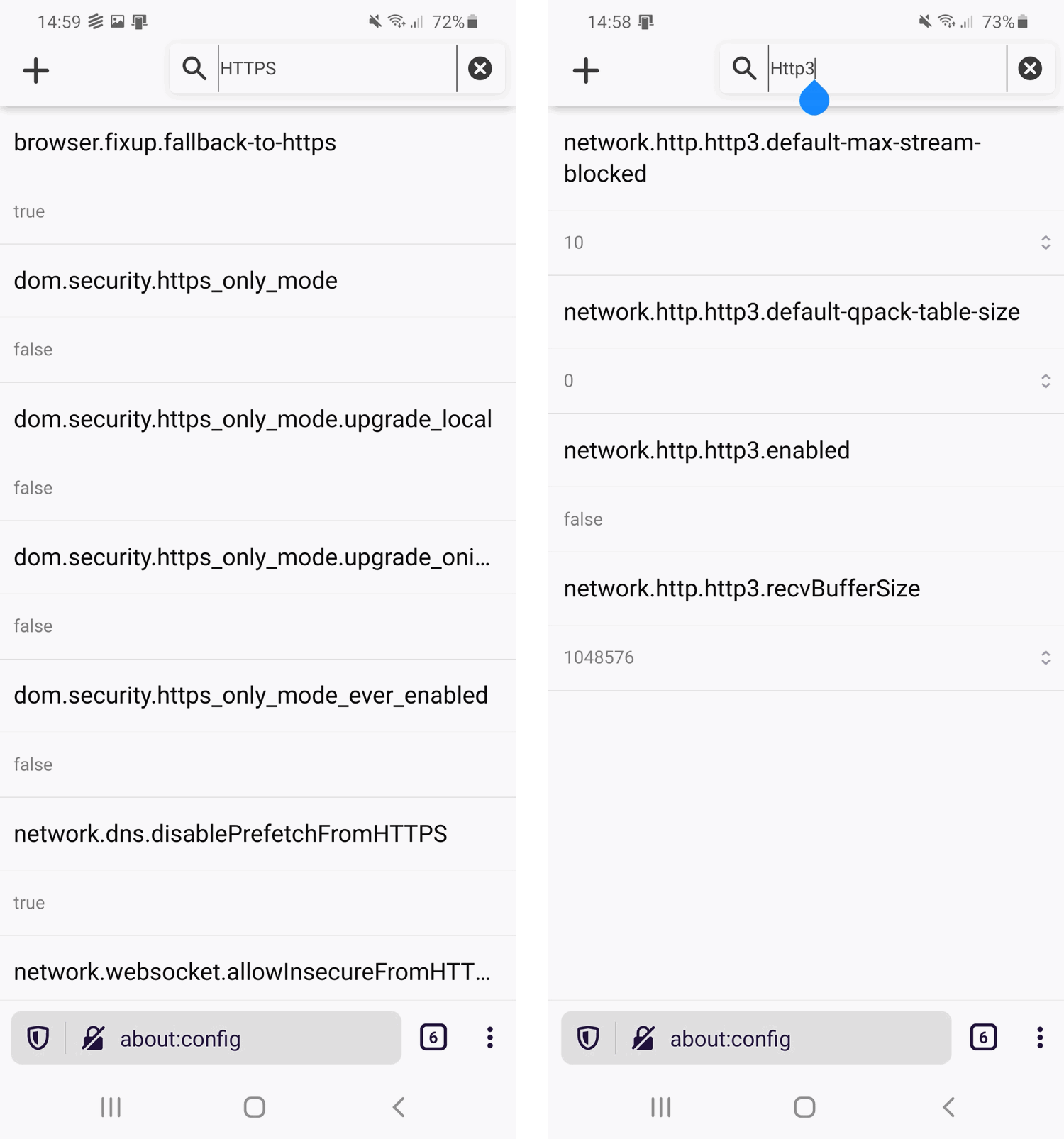 новый Firefox для Android: Недоступен about:config