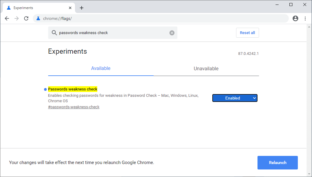 passwords weakness check
