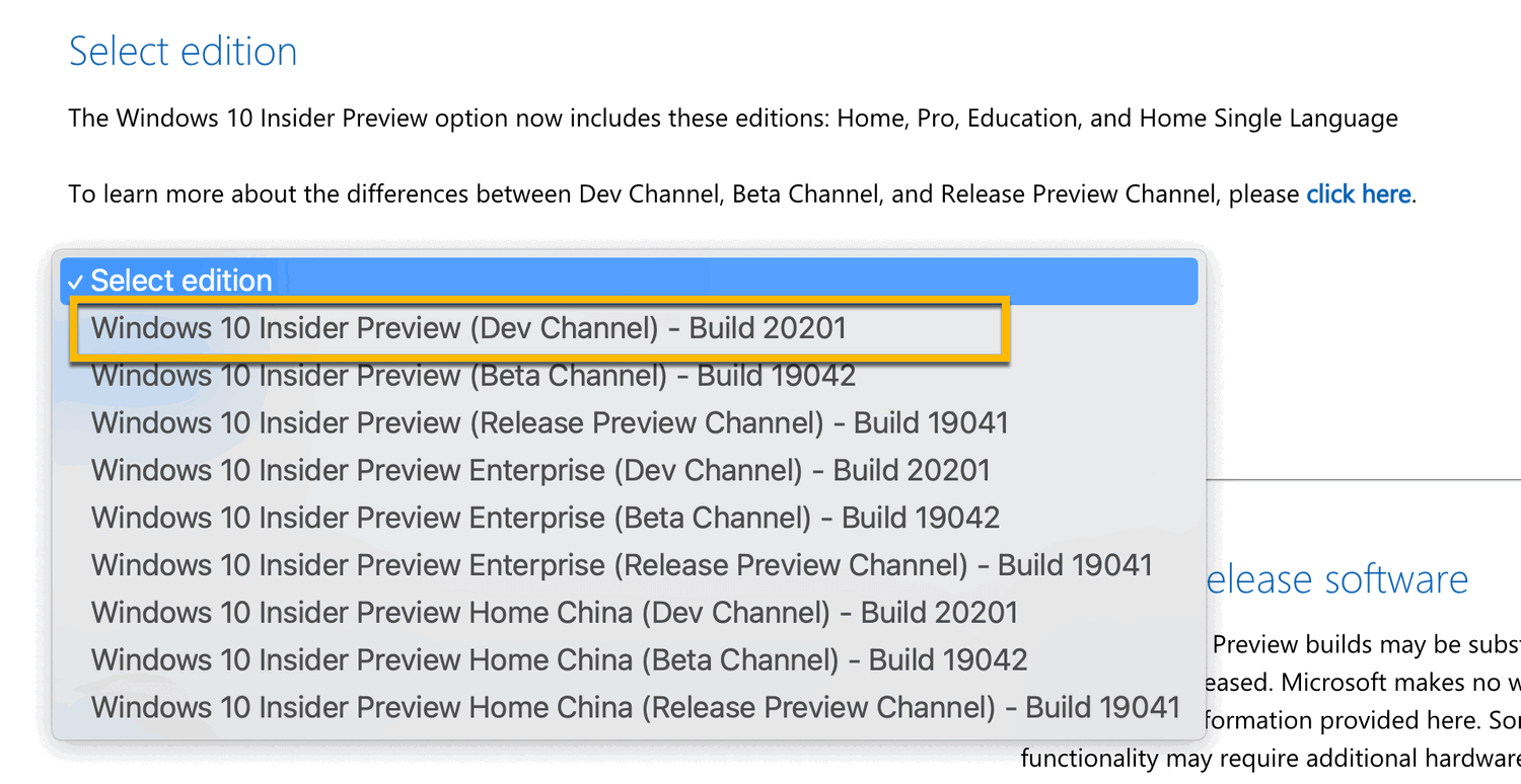 Windows 10 Insider Preview (Dev Channel) - Build 20201