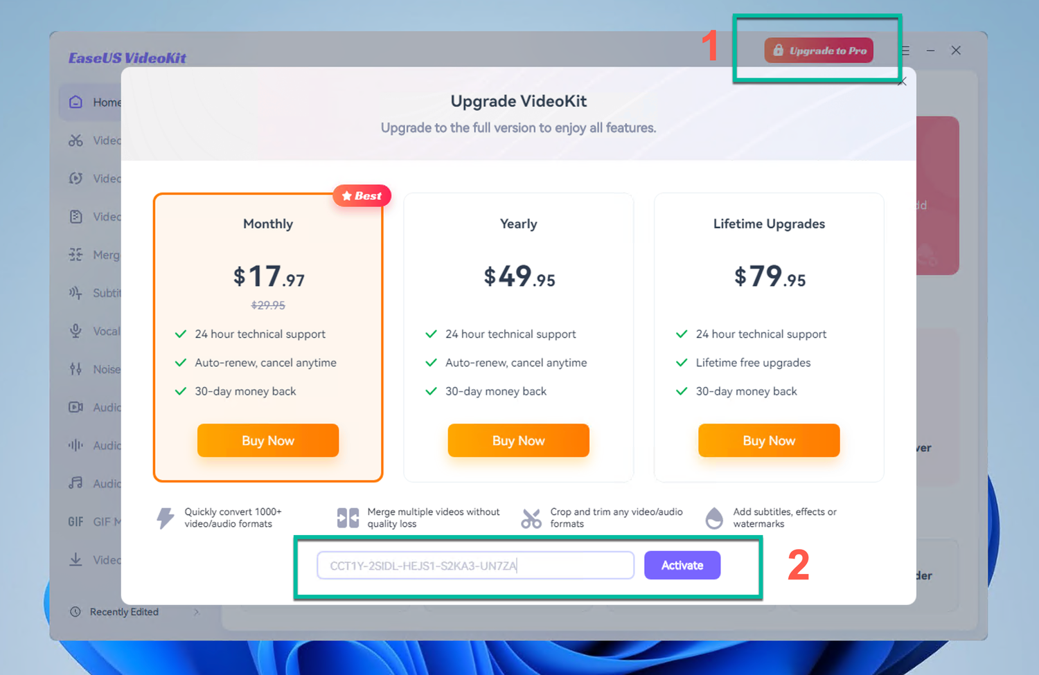 Бесплатная лицензия EaseUS VideoKit