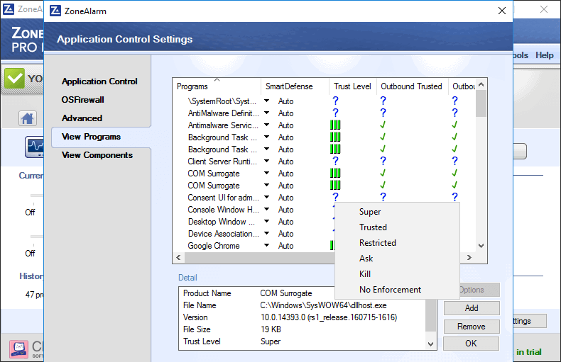 ����� ZoneAlarm PRO Firewall 2017: ����������� �������