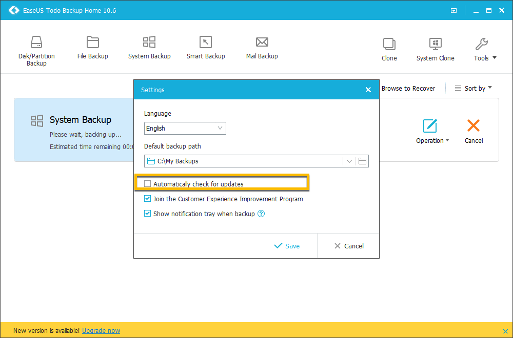 EaseUS Todo Backup Home – бесплатная лицензия