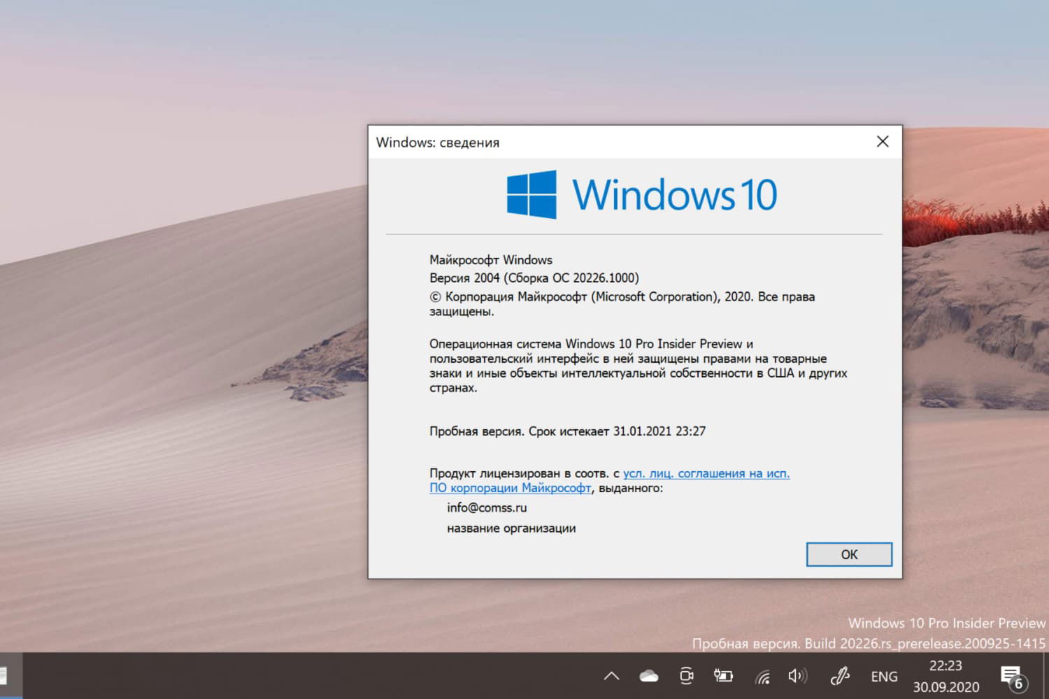 Windows 10 Insider Preview build 20226.1000, ������ 2004