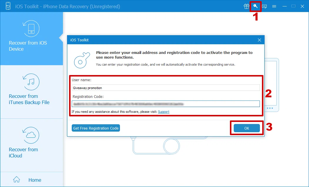 ���������� �������� AnyMP4 iPhone Data Recovery ��� Windows