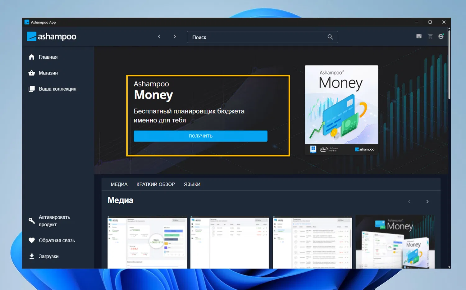 ���������� �������� Ashampoo Money