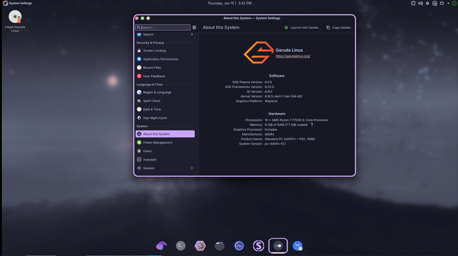 Релиз Garuda Linux 260115 с драйверами NVIDIA 590 и инструментом garuda-config-agent