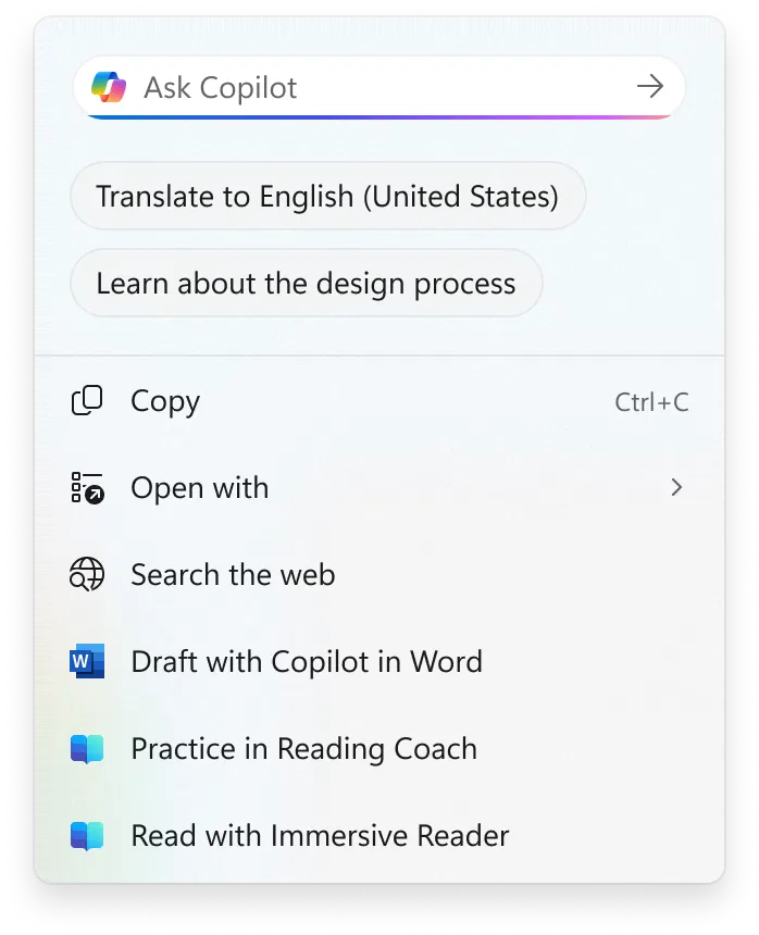 ����� �������� � ����������� ���� Click to Do.