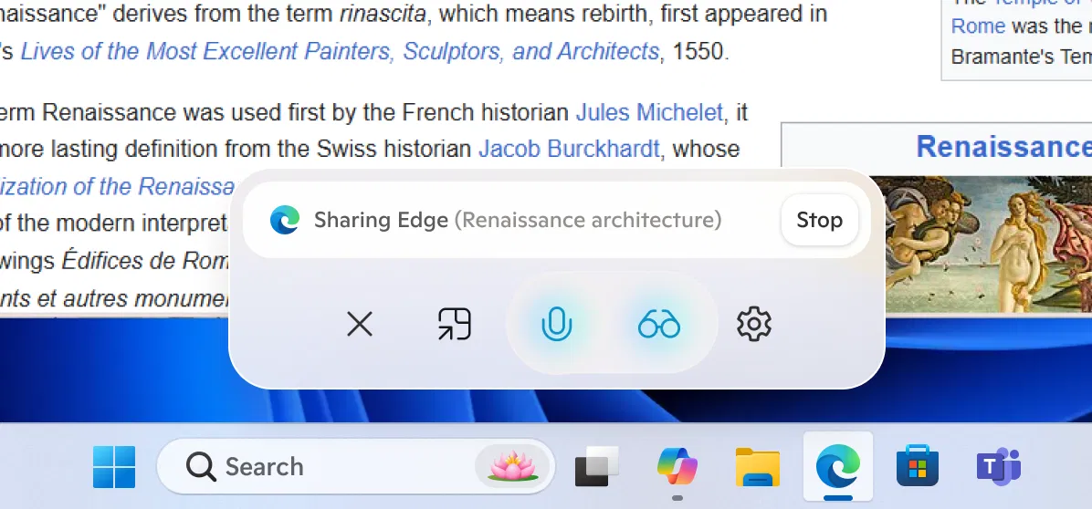 ���������� �������� Copilot Vision ��� ���������� ������������� ������.