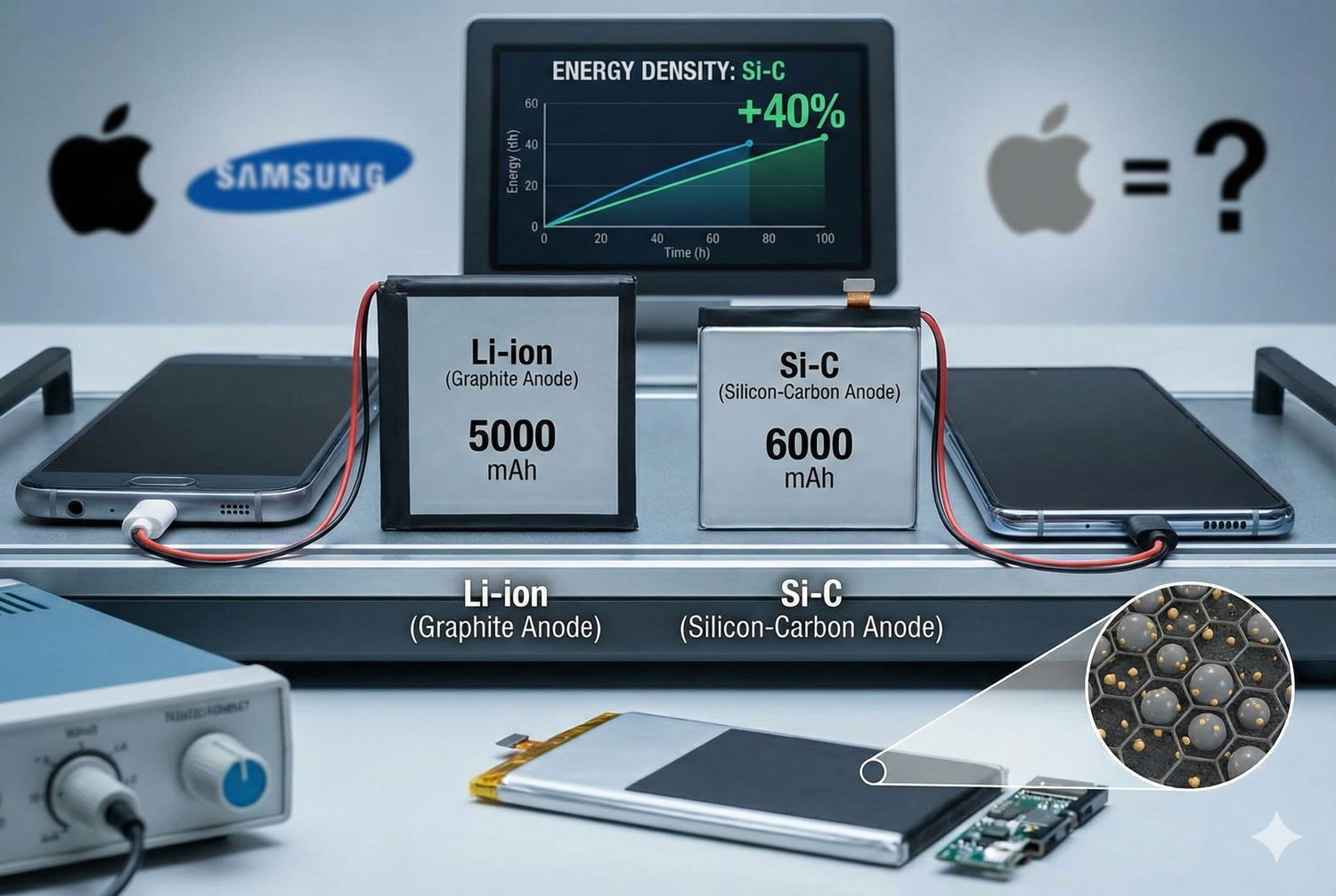 Кремниево-углеродные аккумуляторы - почему Apple и Samsung игнорируют новую технологию