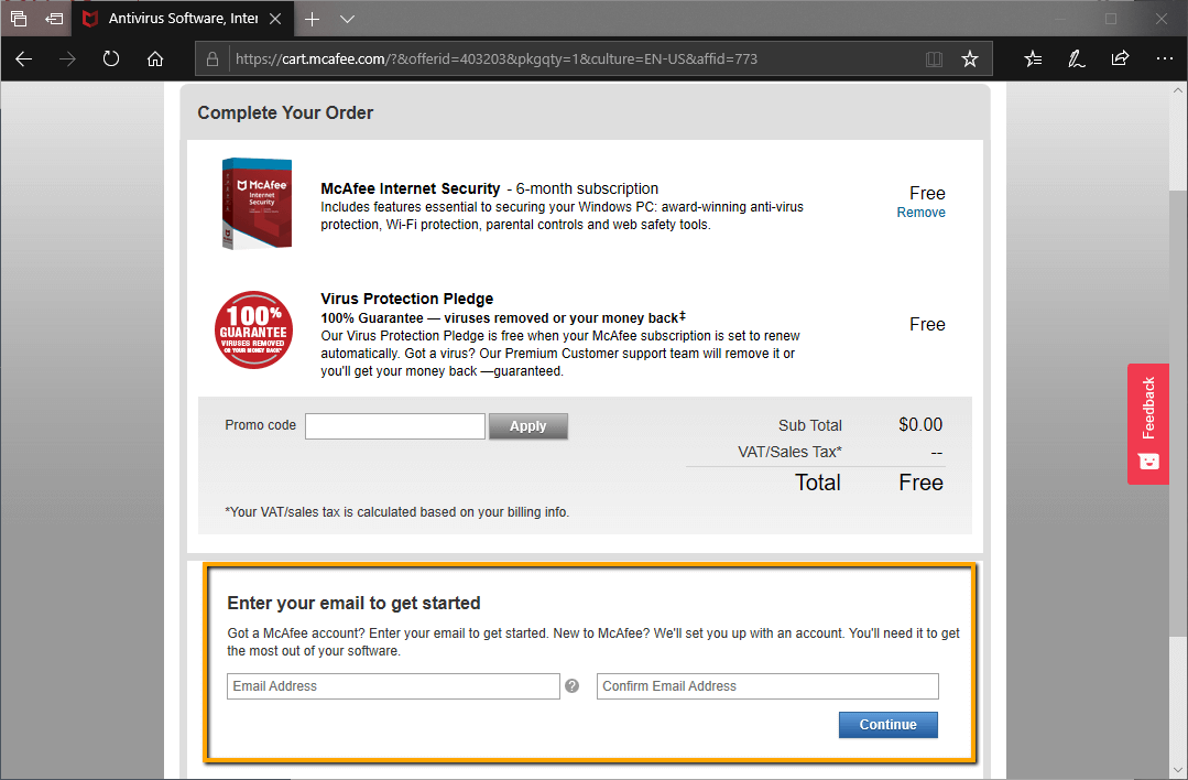 �������� ����� ������� McAfee Internet Security