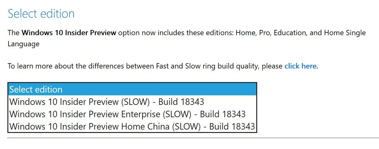 ������� Windows 10 Insider Preview build 18343