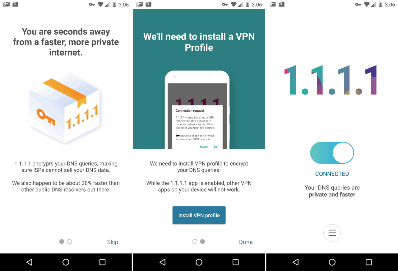 DNS-������ Cloudflare 1.1.1.1 ��� Android