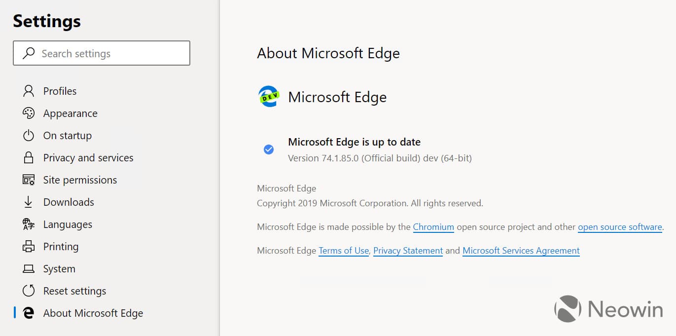 Microsoft Edge � Chromium