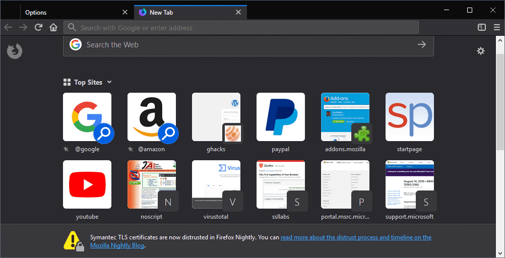Релиз Firefox 63. Поисковые подсказки для топа сайтов