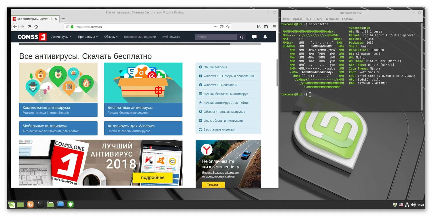 Linux Mint 19.1 �Tessa�