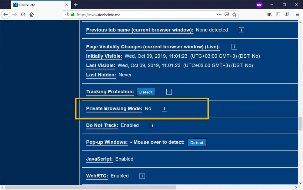 Hide Private Mode ��� Firefox