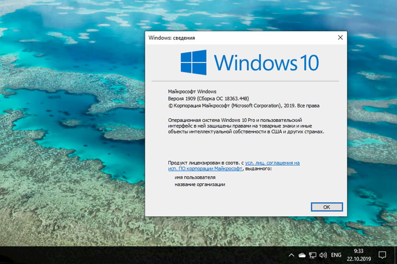 Windows 10 build 18363.448 (������ 1909)