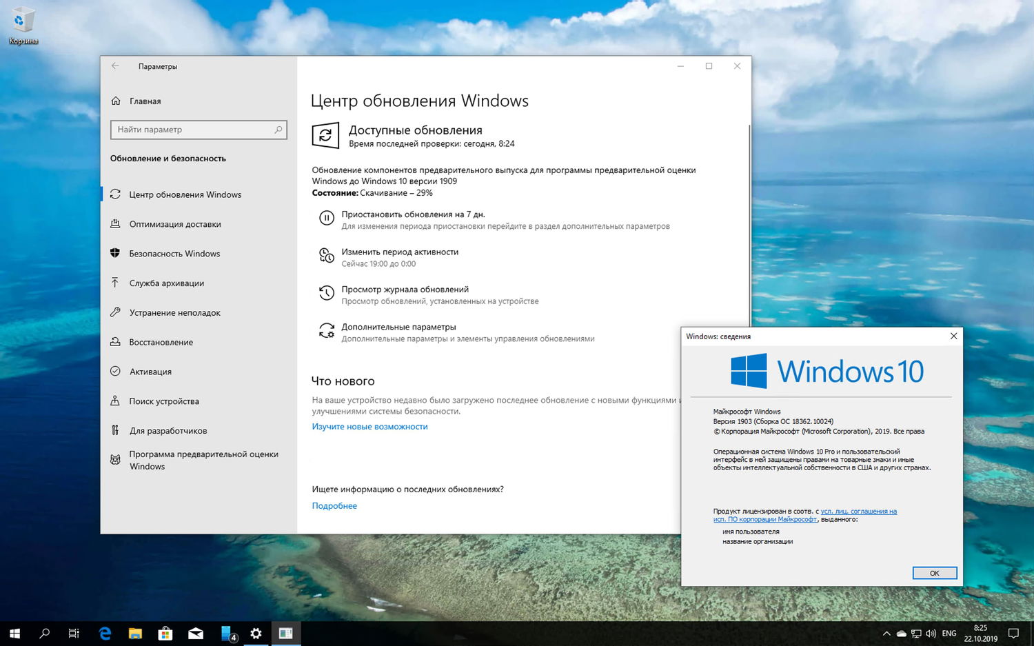 ���������� ����������� ���������������� ������� ��� ��������� ��������������� ������ Windows �� Windows 10 ������ 1909