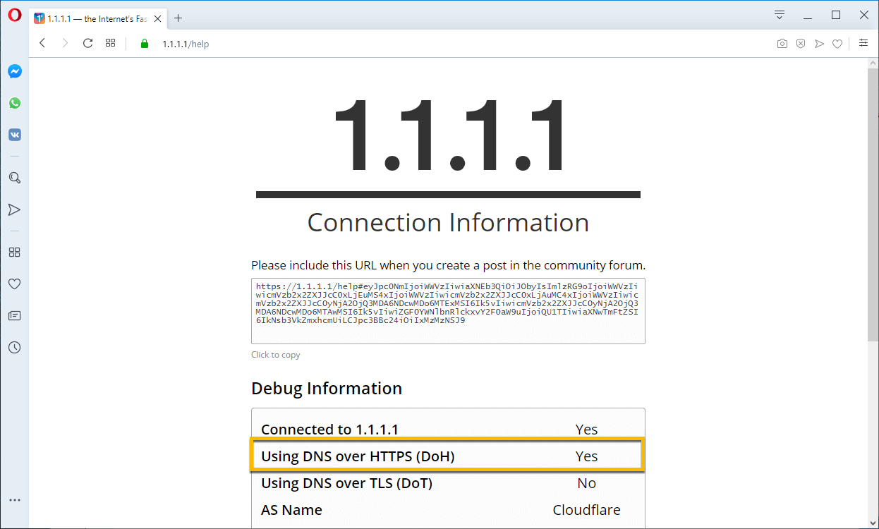 Opera � Secure DNS (DNS over HTTPS)
