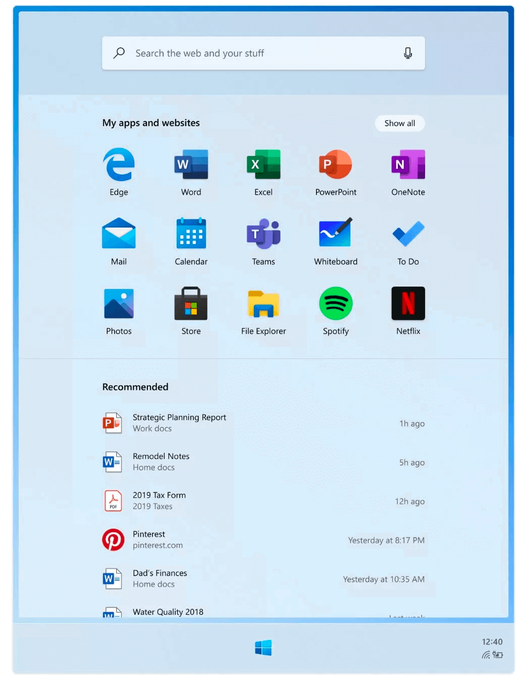 Windows 10X � ���� ���� Launcher