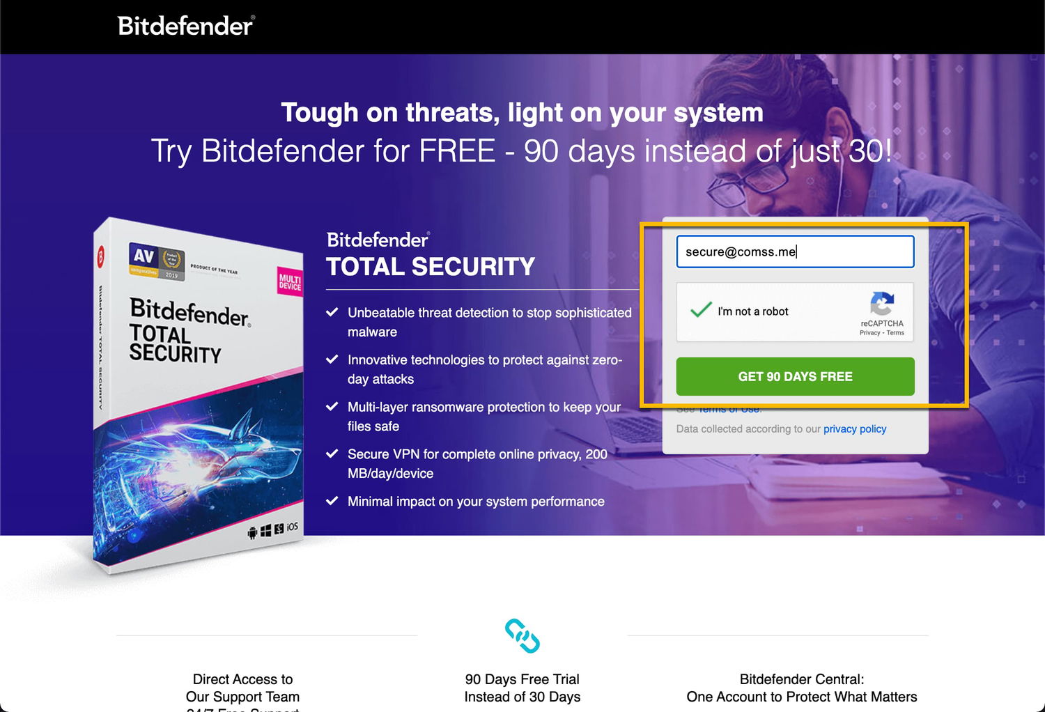 Bitdefender Total Security 2022 на 3 месяца бесплатно