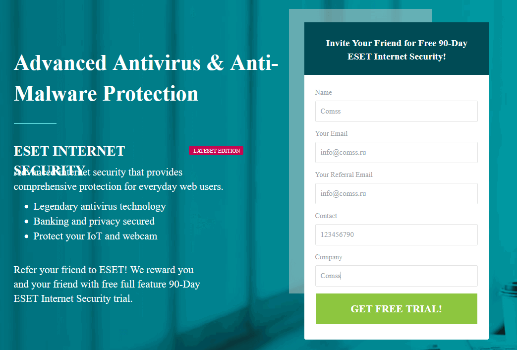 ���������� �������� ESET NOD32 Internet Security