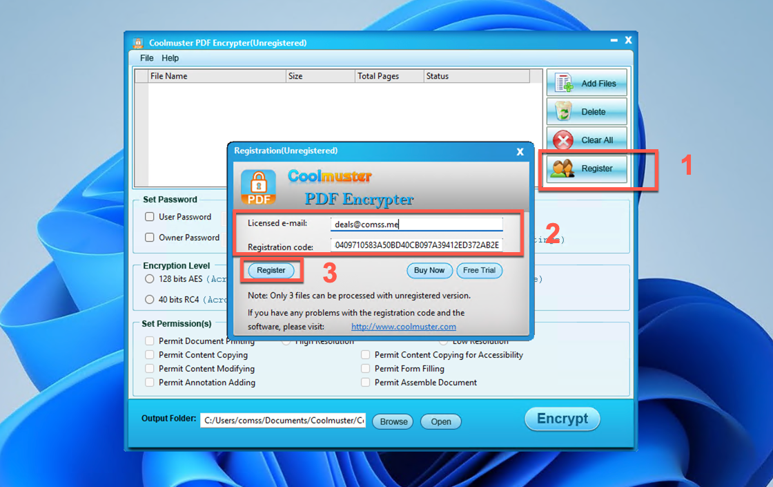 ���������� �������� Coolmuster PDF Encrypter
