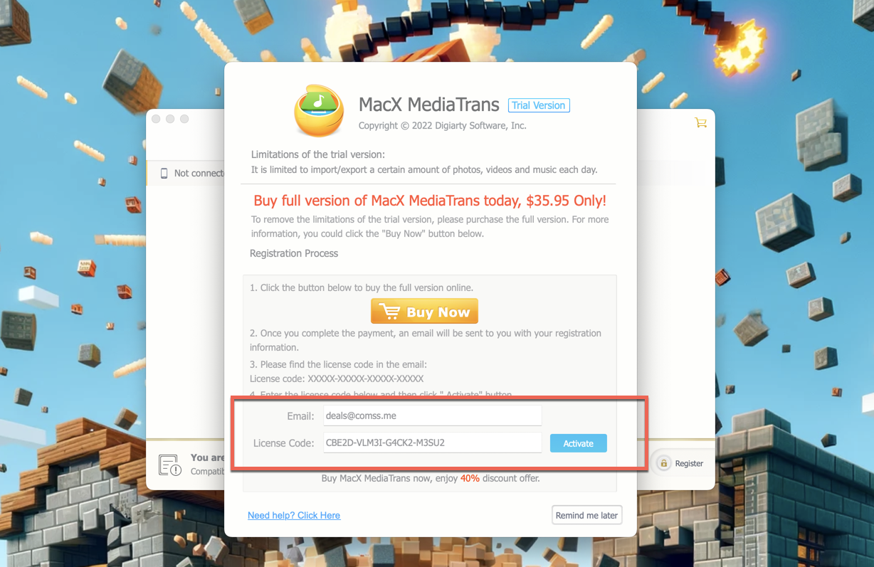 Бесплатная лицензия MacX MediaTrans iPhone Manager