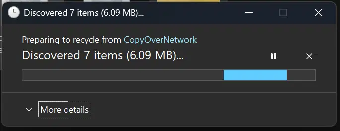 Новое окно обнаружения в тёмной теме.