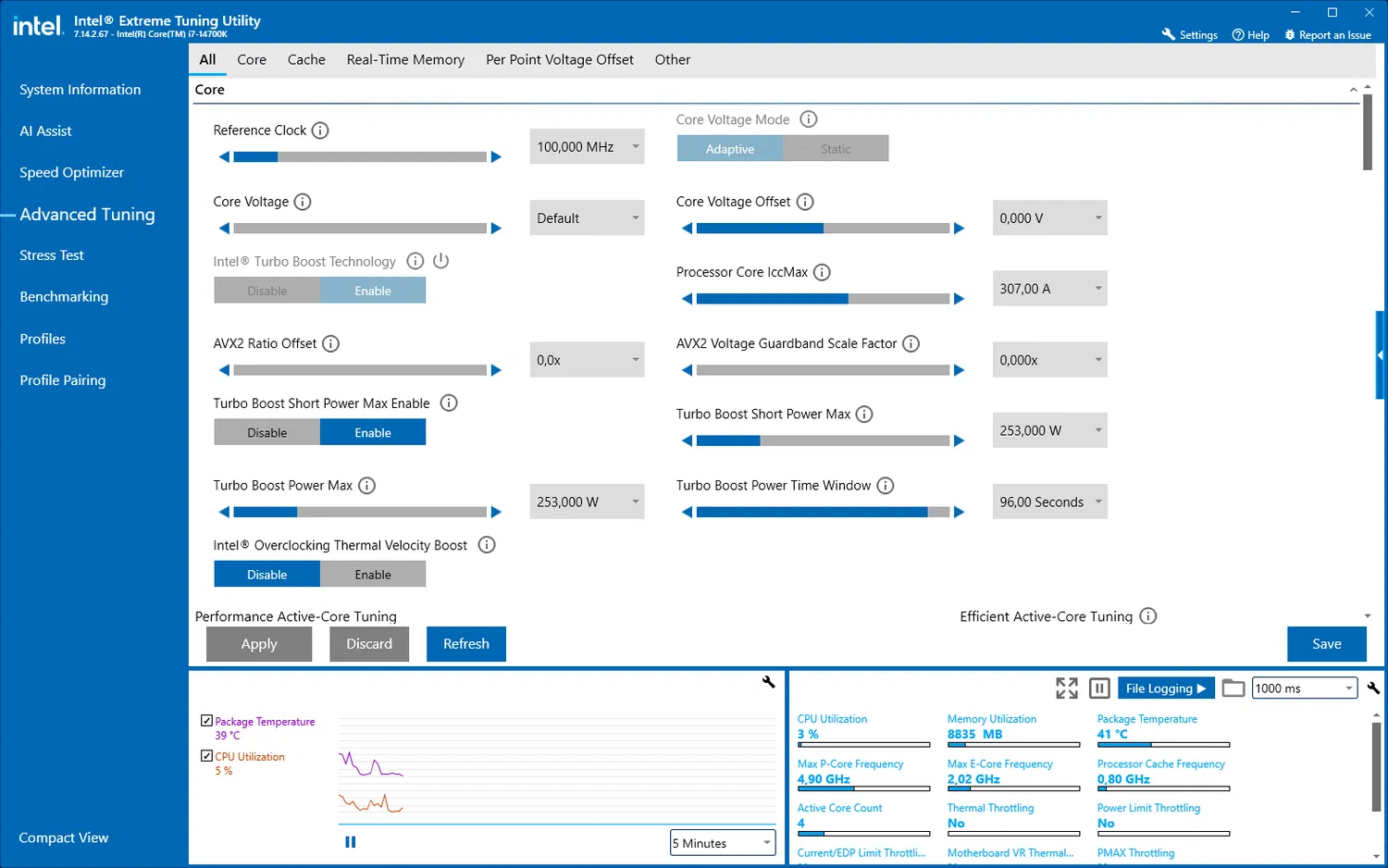 Intel Extreme Tuning Utility (XTU) 7.14.2.67