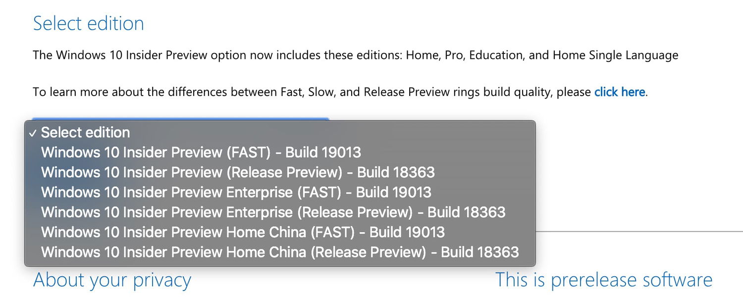 ������� Windows 10 Insider Preview build 19013
