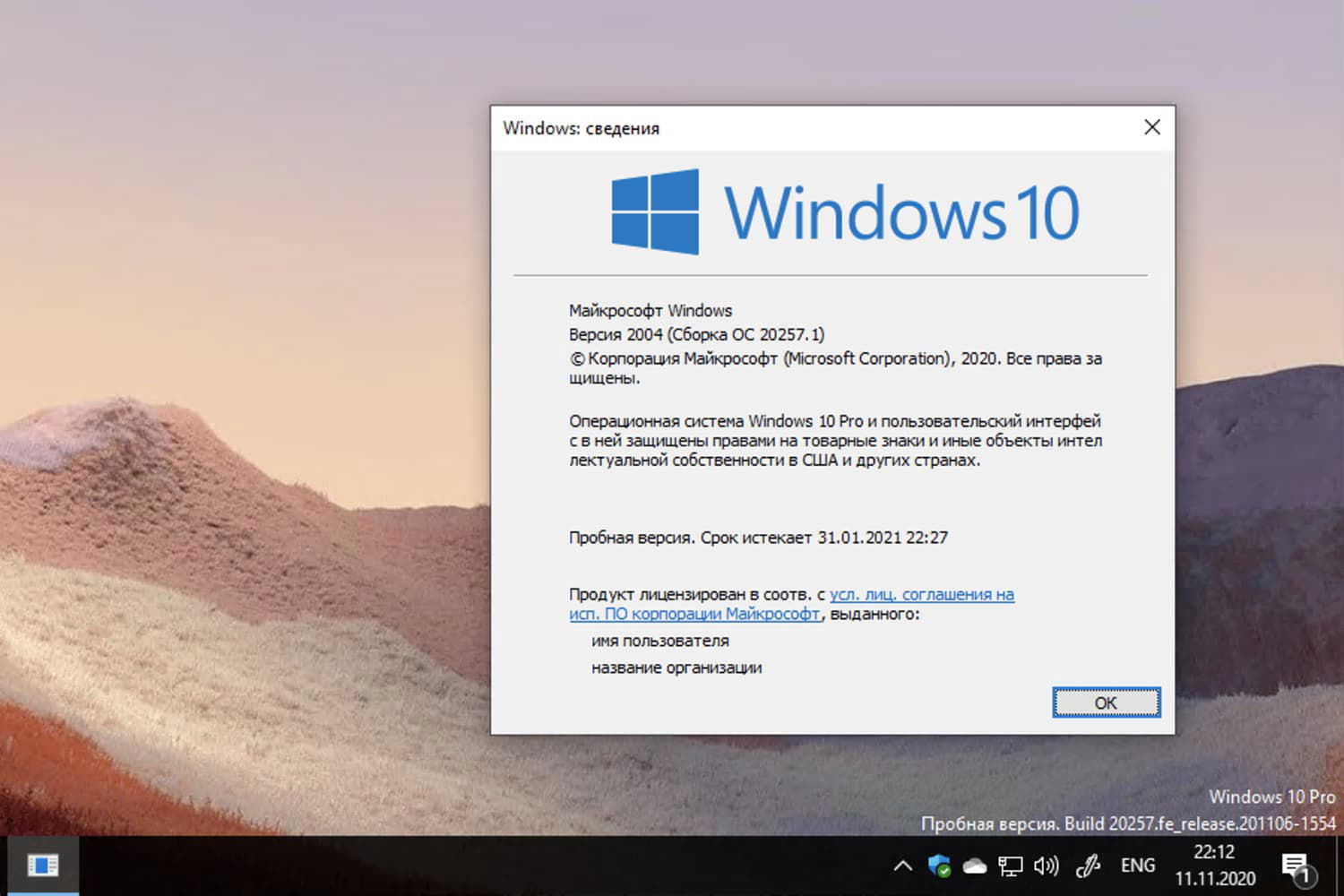 Windows 10 Insider Preview build 20257.1, ������ 2004