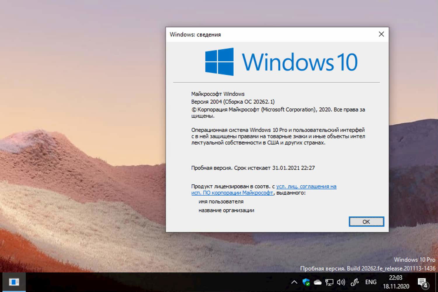 Windows 10 Insider Preview build 20262.1, ������ 2004