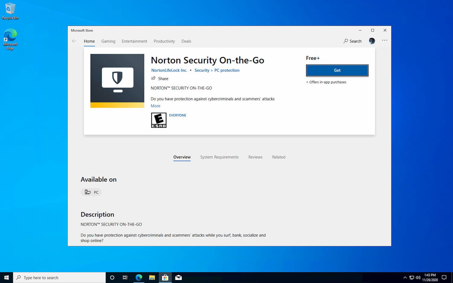 Norton Security On-the-Go в Microsoft Store