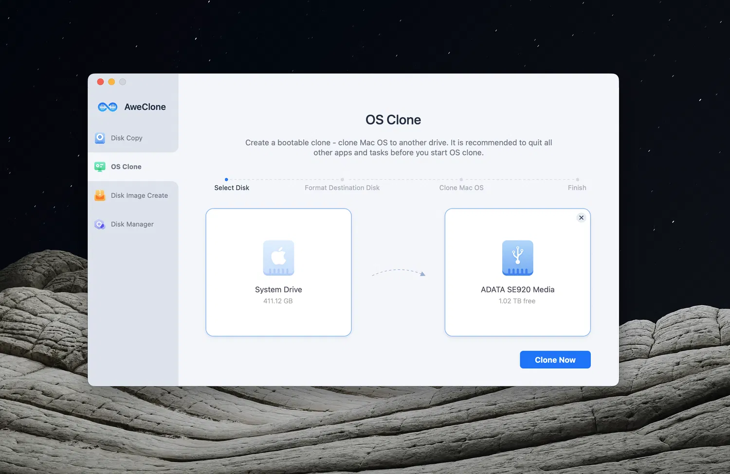 ���������� �������� AweClone ��� Mac