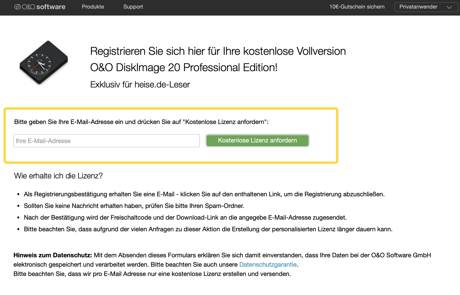 ���������� �������� O&O DiskImage 20 Pro