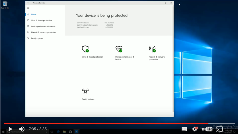 ��������� ����������� ����� ������� Windows 10 build 14997