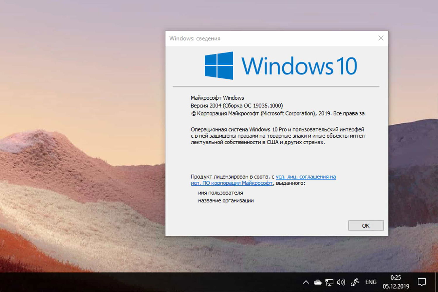 Windows 10 Insider Preview build 19035.1000, ������ 2004