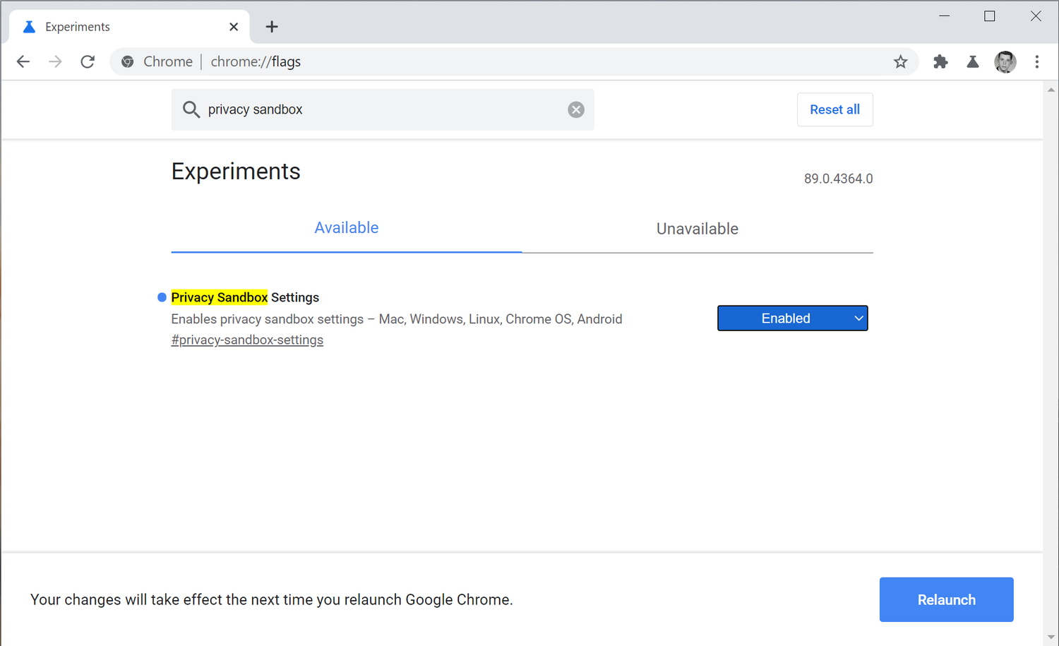 Privacy Sandbox Settings