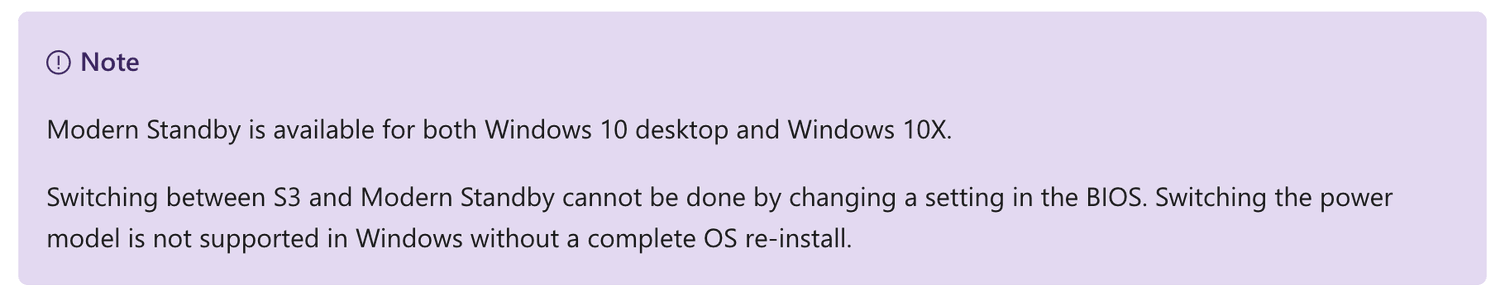 Modern Standby � Windows 10X
