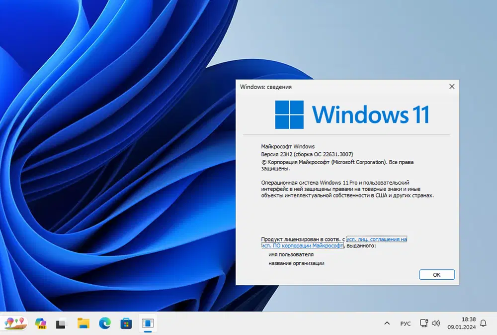 Windows 11, Версия 23H2 (Сборка ОС 22631.3007)