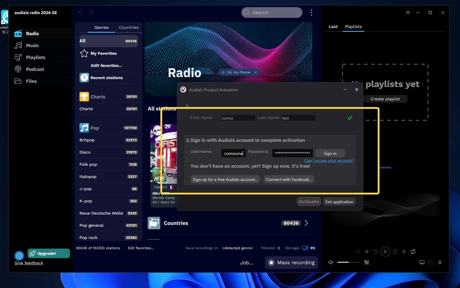 ���������� �������� Audials Radio 2026 SE